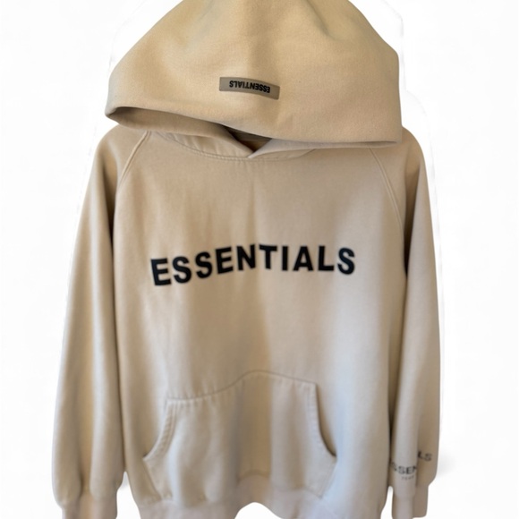 Essentials Beige Hoodie for Men - Picture 5 of 7